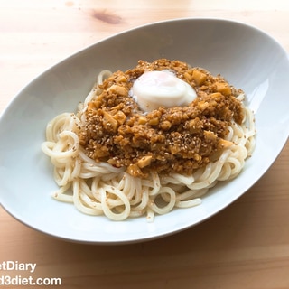 たけのこと大豆ミートでジャージャーうどん